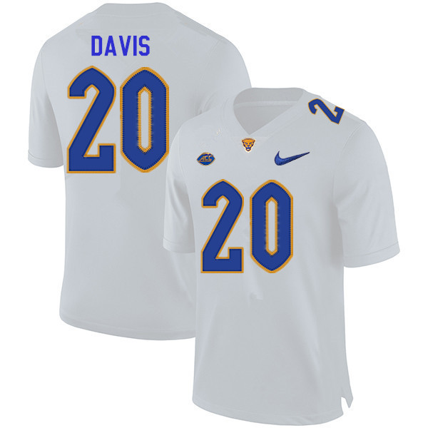 2019 Men #39 Wendell Davis Pitt Panthers College Football Jerseys Sale-White